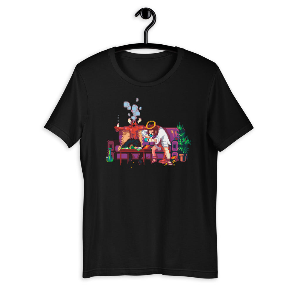Satan & Jesus Pixel (T-shirt)