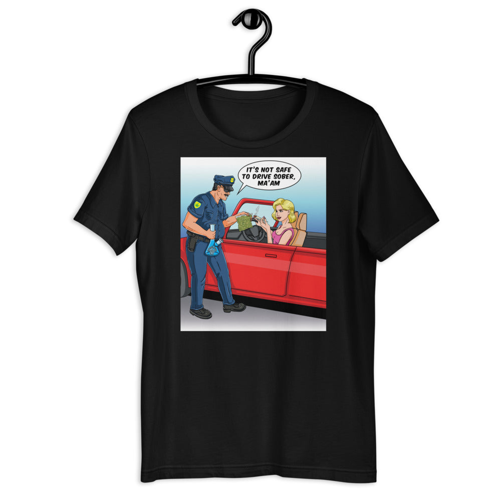 Driving Sober Portrait (T-shirt) Black